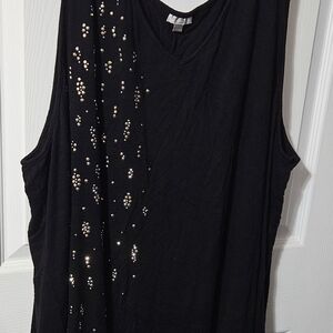 Avenue 30/32 Black Studded Sleeveless Tank Top 4-1020